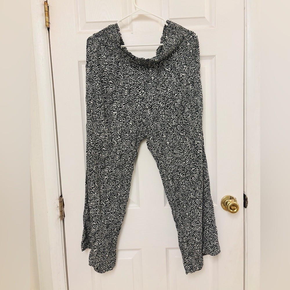 Three dots Comfortable Black and White Wide leg Pants